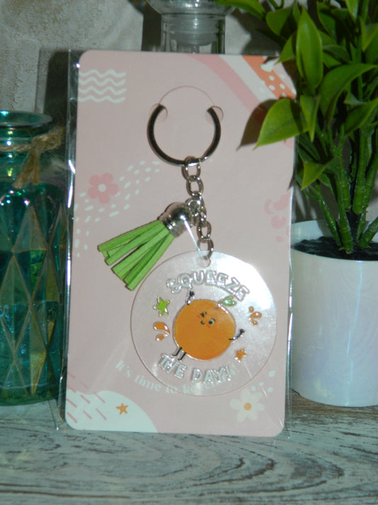 Squeeze the Day Keychain! 🍊