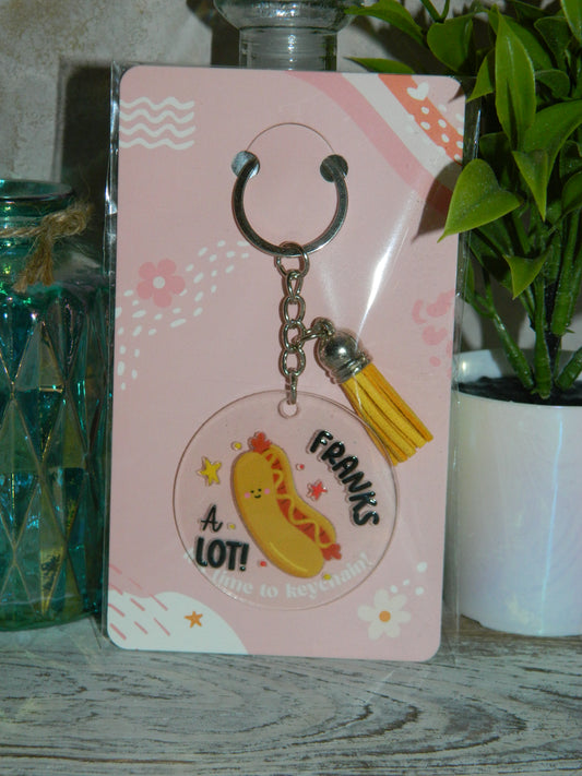 Franks A Lot! Hotdog Keychain 🌭✨
