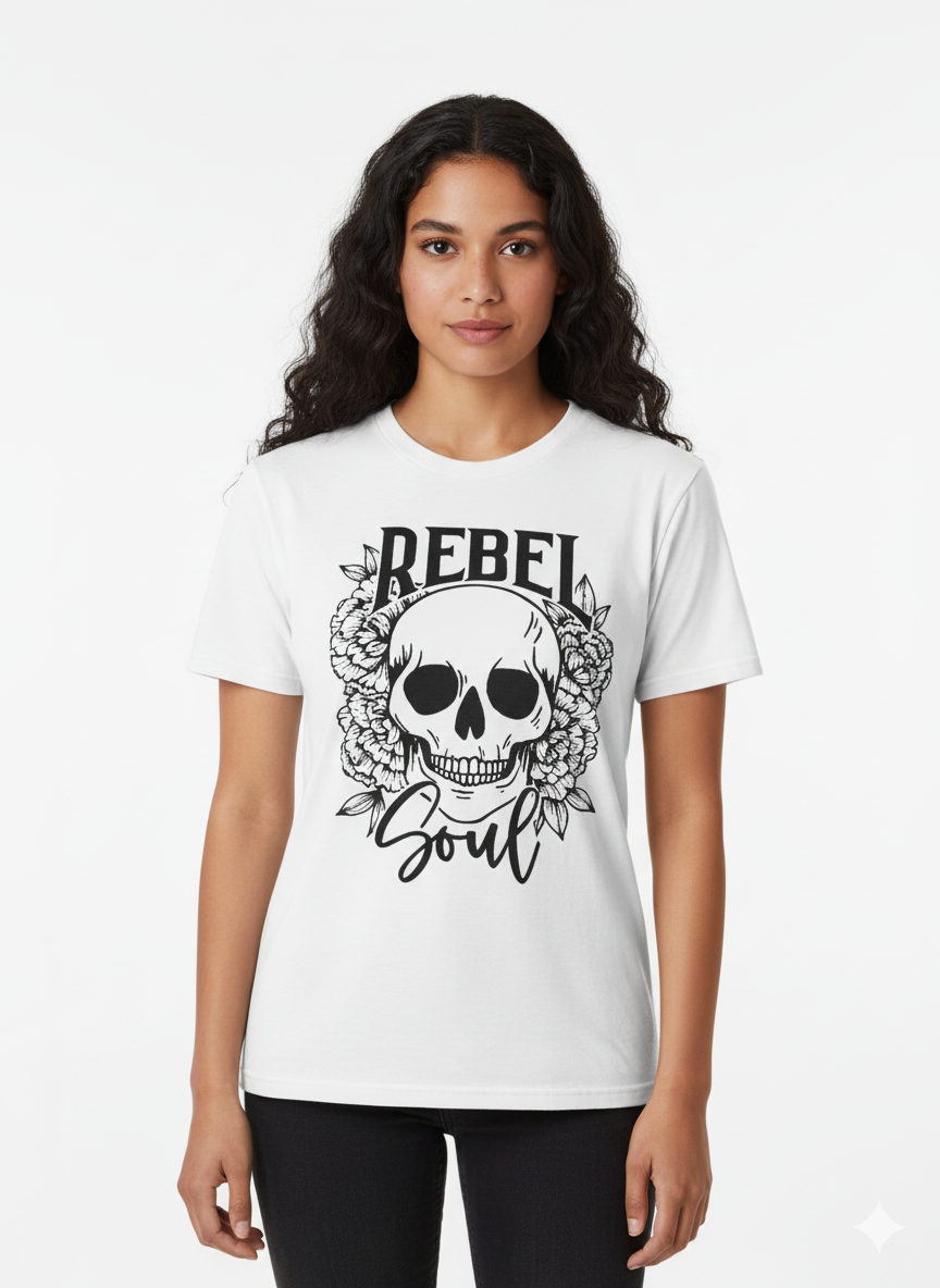 💀 REBEL SOUL Skull & Floral Tee 🖤