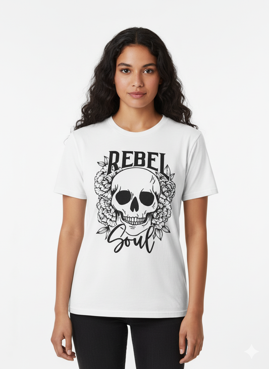 💀 REBEL SOUL Skull & Floral Tee 🖤