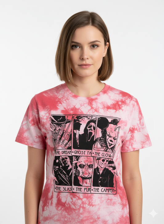 🩸 Horror Comic Strip Tie-Dye Tee 🔪