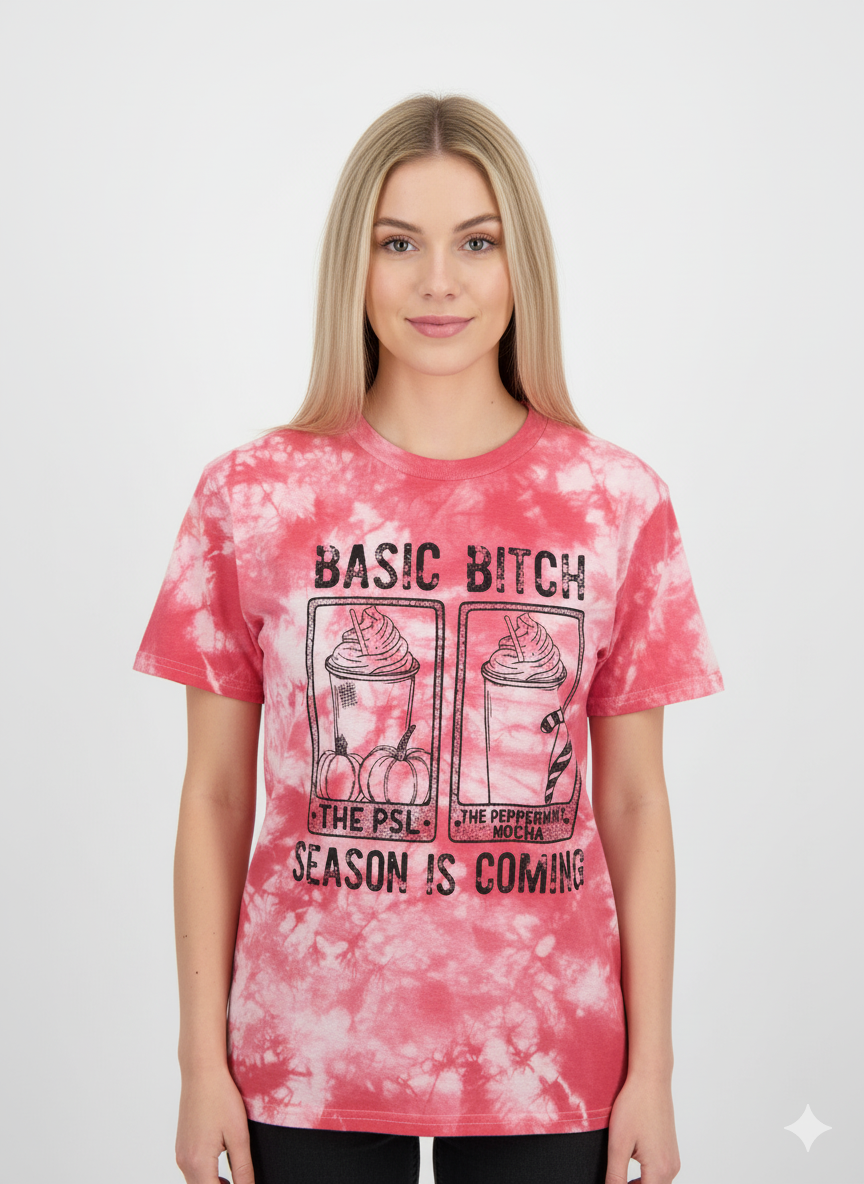 ☕ Basic Bitch Season TIE-DYE Tee 💖