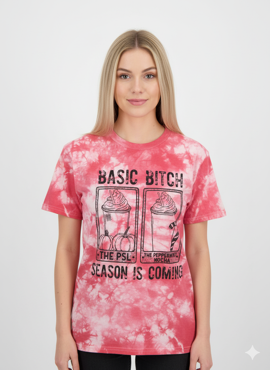 ☕ Basic Bitch Season TIE-DYE Tee 💖