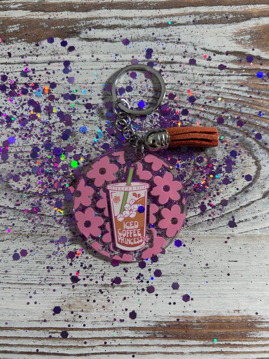 ☕ Iced Coffee Princess Keychain