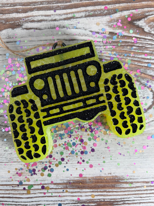 🚙 Bold & Rugged Jeep Car Freshie – Volcano Capri Scent 🌋