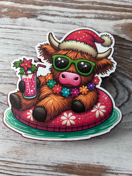 Tropical Highland Cow Car Freshie! 🎅🐮