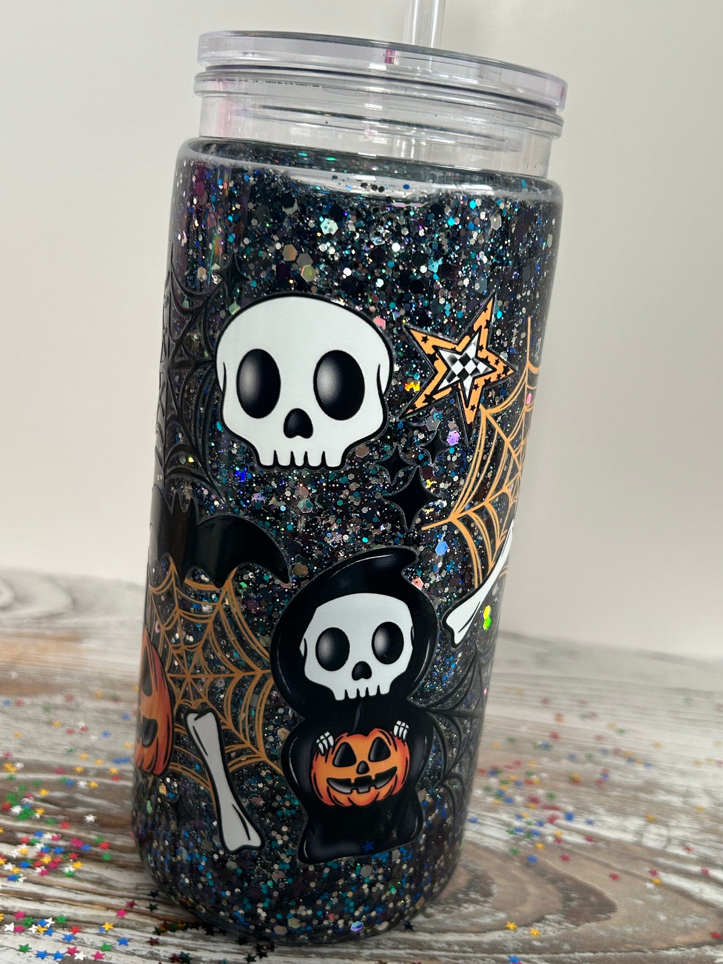 🎃✨ Spooky Glitter Tumbler – Limited Edition! ✨💀