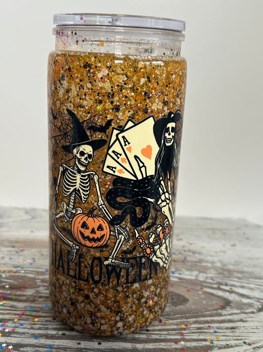 🎃💀 Halloween Glitter Tumbler – Spooky Limited Edition! 🕸️✨
