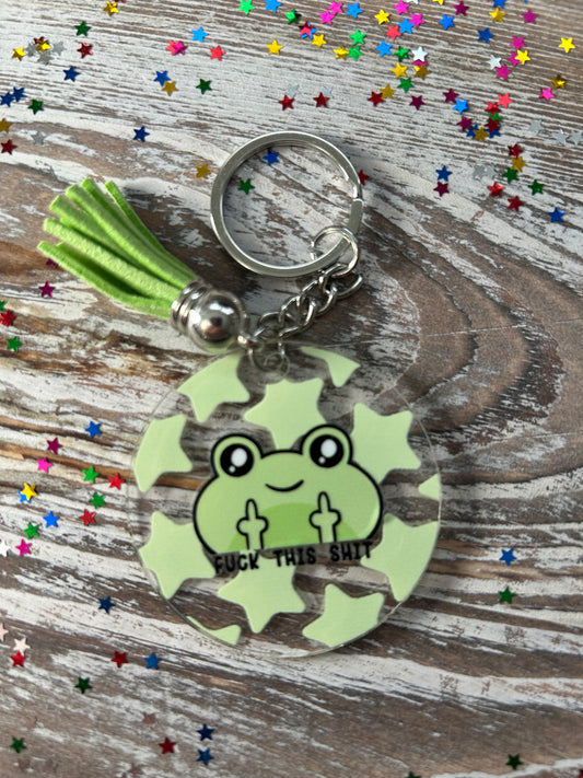 🐸 “Fck This Sht” Frog Keychain
