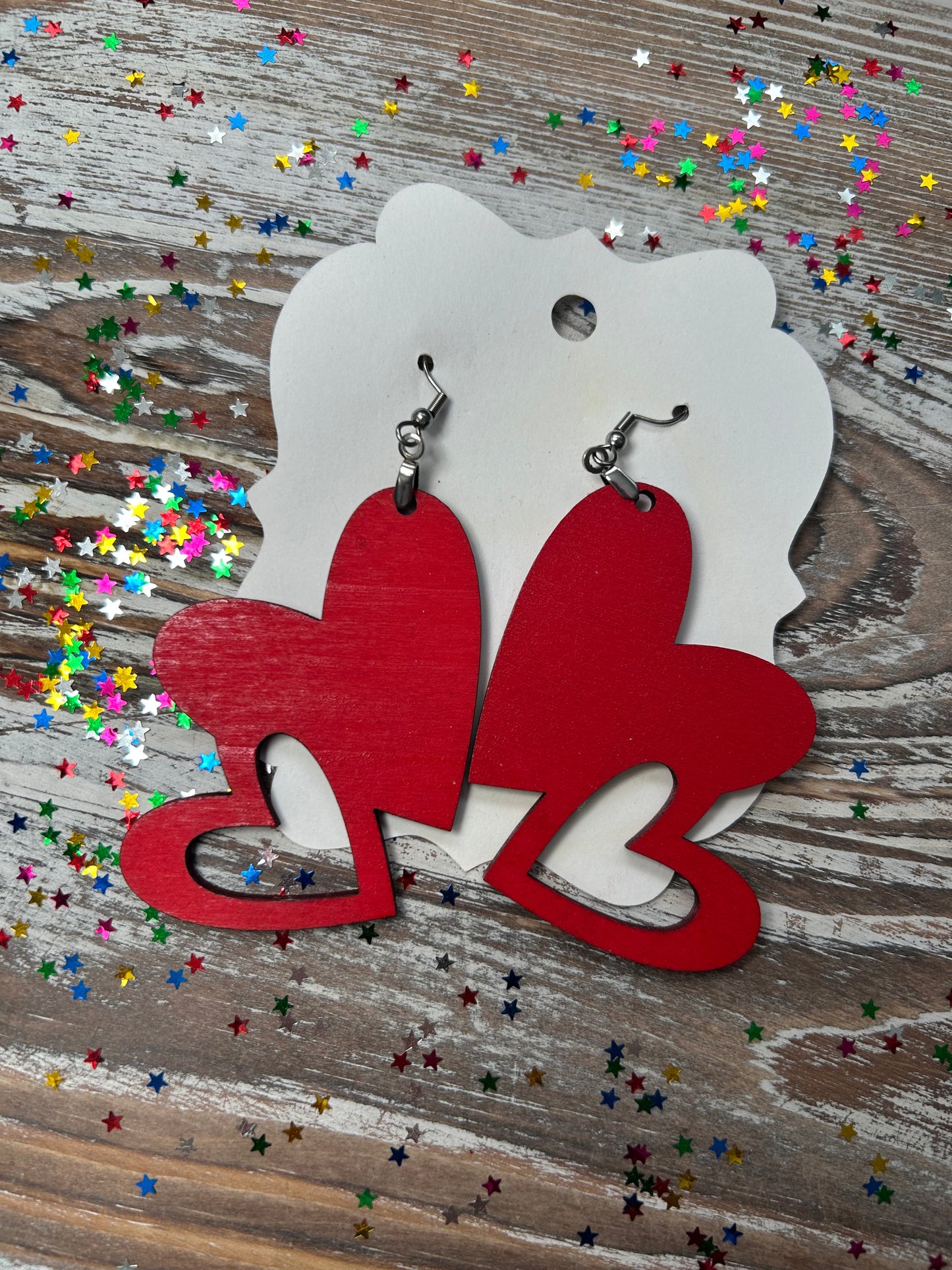 ❤️ Red Heart Statement Earrings