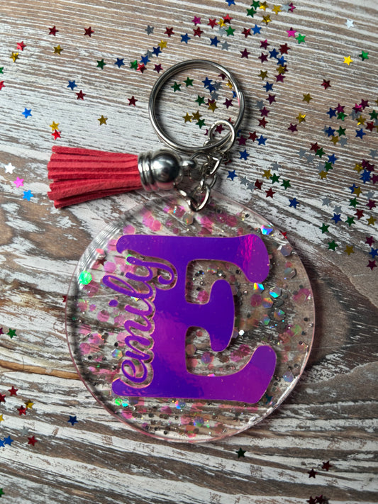 ✨ Custom Name Glitter Keychain ✨