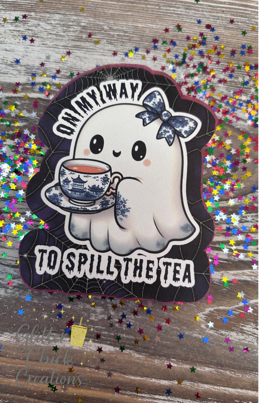 👻☕ "On My Way to Spill the Tea" Car Freshie ☕👻